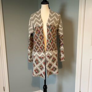 Dreamers by Debut Geo-Knit Long Cardigan Duster
